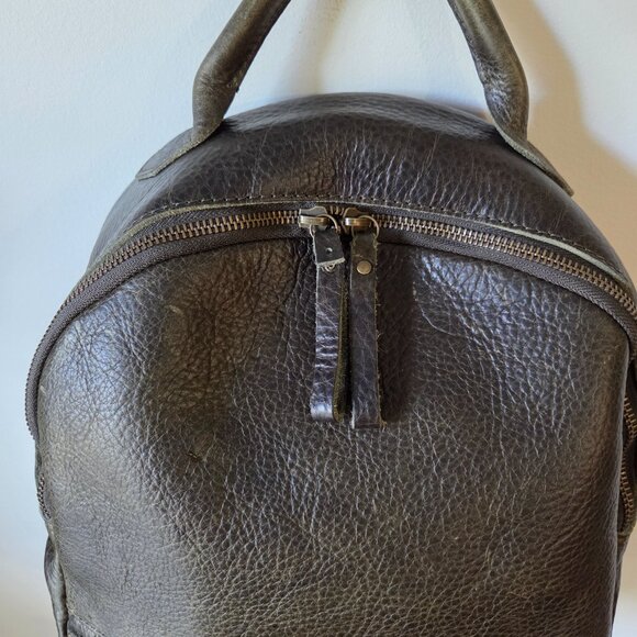 EUC DULUTH TRADING CO LIFETIME LEATHER PREMIUM FULL GRAIN COWHIDE BACKPACK GREEN - Picture 5 of 16